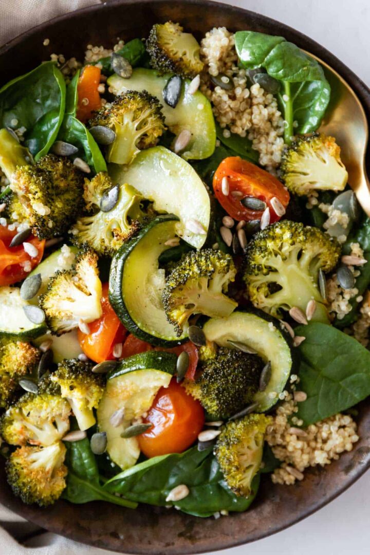 roasted vegetable salad close-up