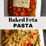 baked feta pasta on a baking dish