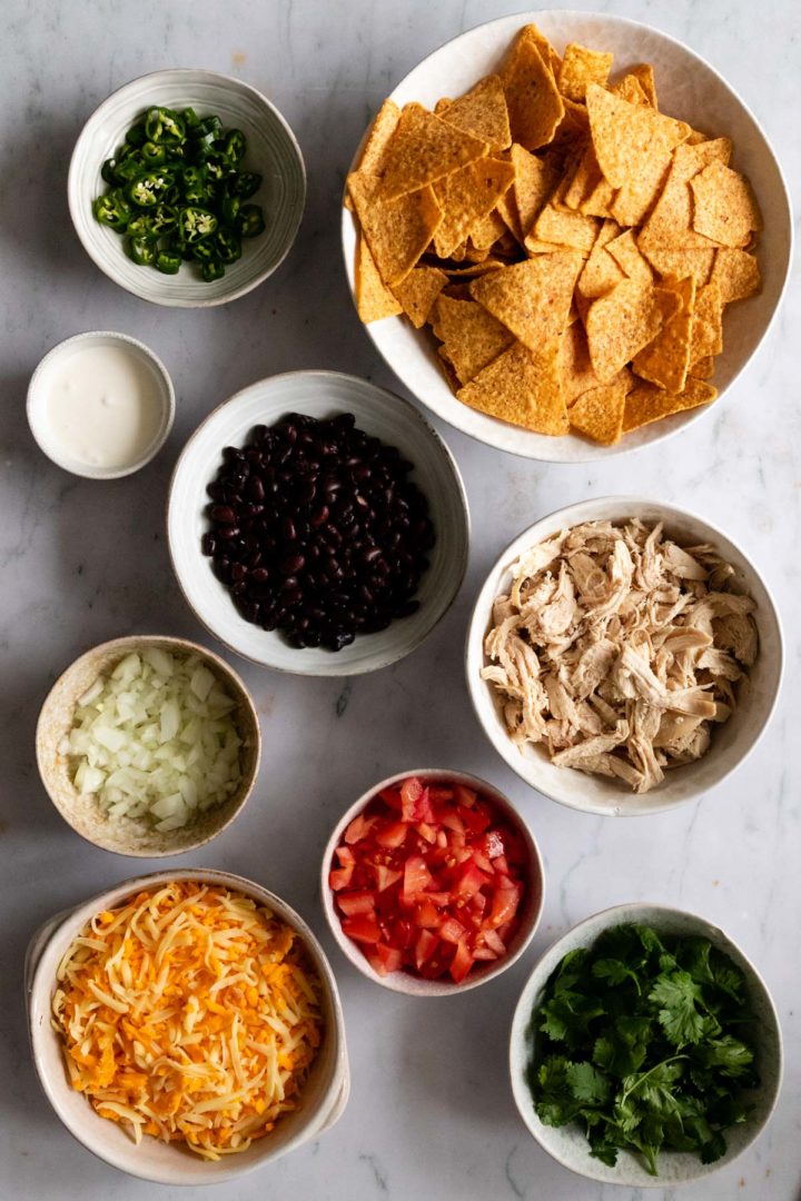 ingredients for sheet pan nachos.