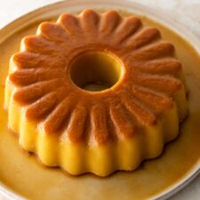 coconut flan with caramel on top