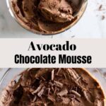 avocado chocolate mousse with chocolate shavings on top