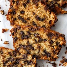 slices of banana bread on top of a table