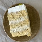 cake slice on a plate on top of a table